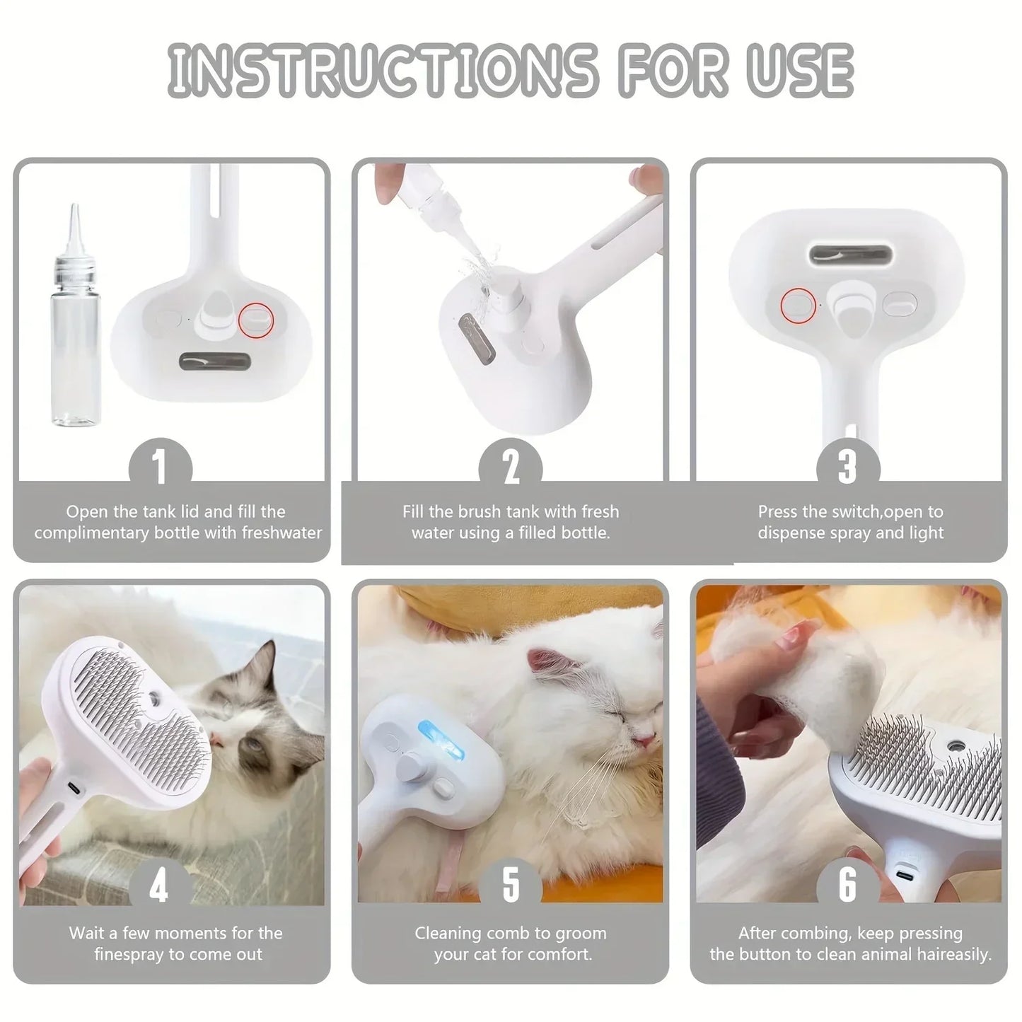 PettaLab™ Steam Grooming Brush